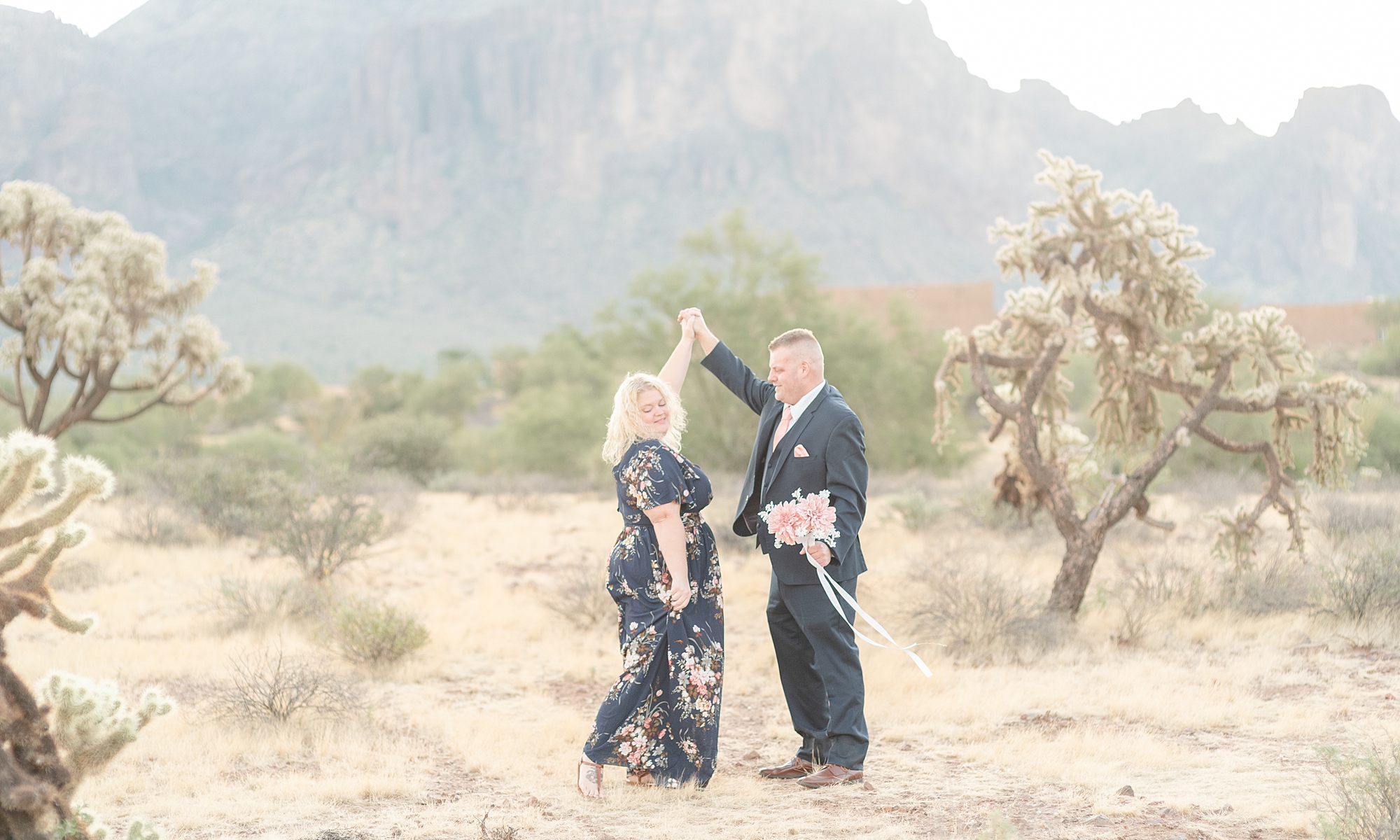 Arizona Sunrise Engagement Session At The Paseo by Destination Wedding Photographer Dolly DeLong Photography
