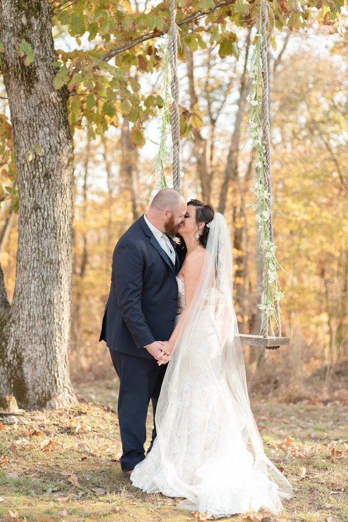 bride and groom portraits in the fall in nashville Tennessee by Southern Wedding Photographer Dolly DeLong Photography