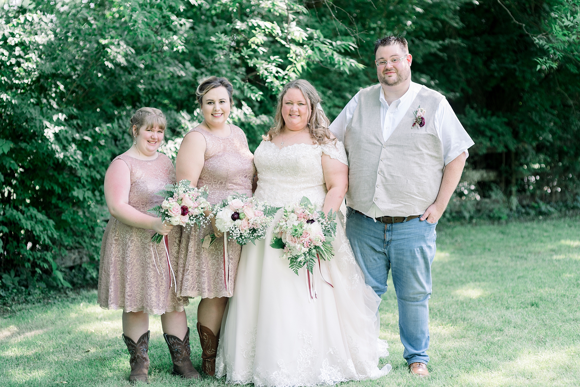 Bridal Party Portraits at a Garden Wedding in Nashville Tennessee by Dolly DeLong Photography
