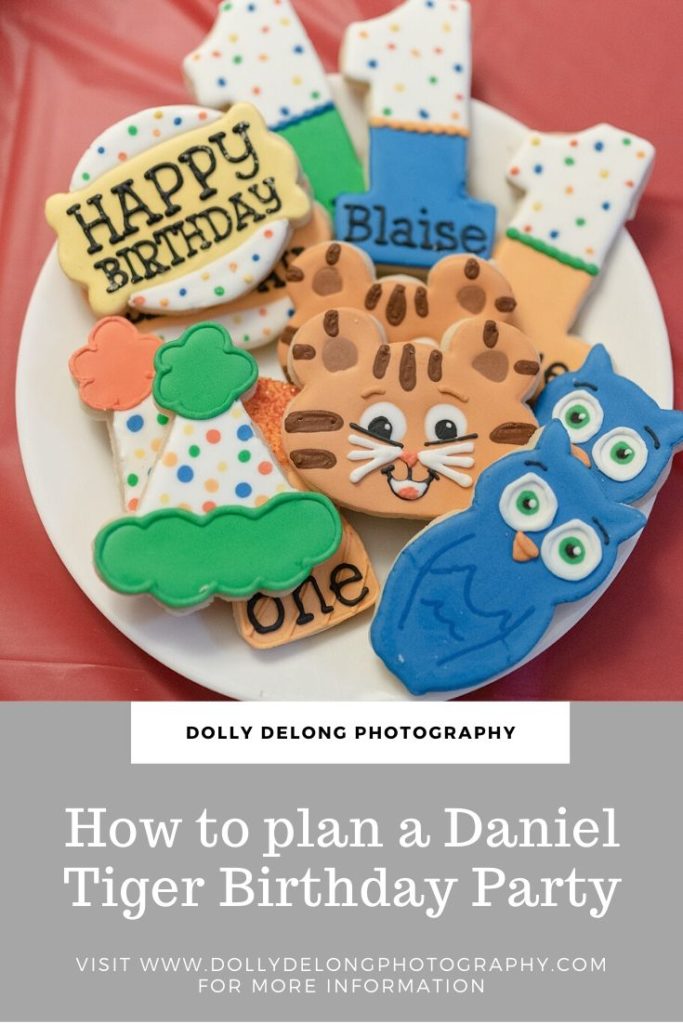 How To Plan A Daniel Tiger 1st Birthday Party Image of Daniel Tiger and Friends Cookies on a platter