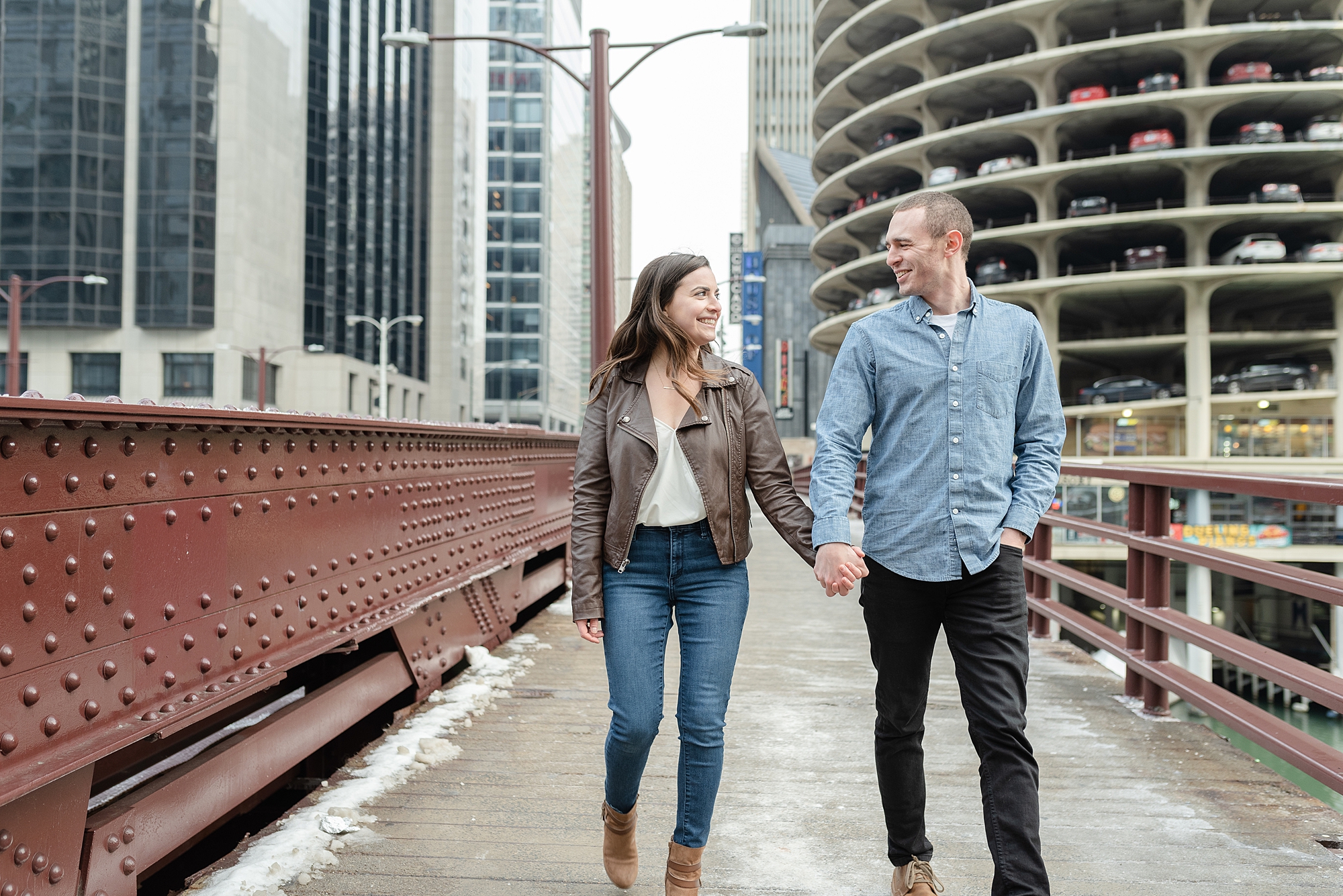 a downtown chicago winter engagement session with dolly delong photography a nashville based destination engagement photographer