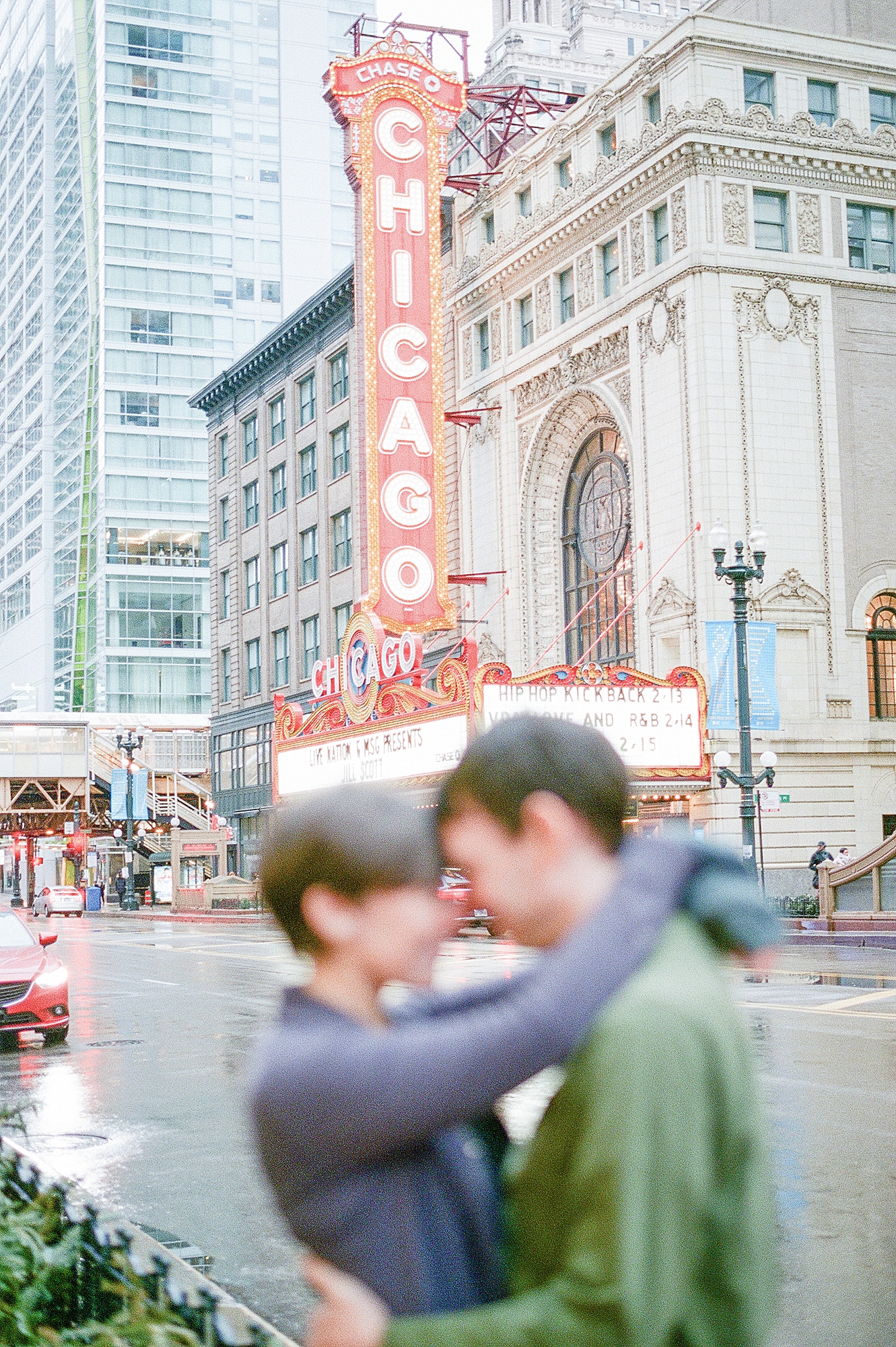 Winter Wedding Anniversary Session in Downtown Chicago by Dolly DeLong Photography