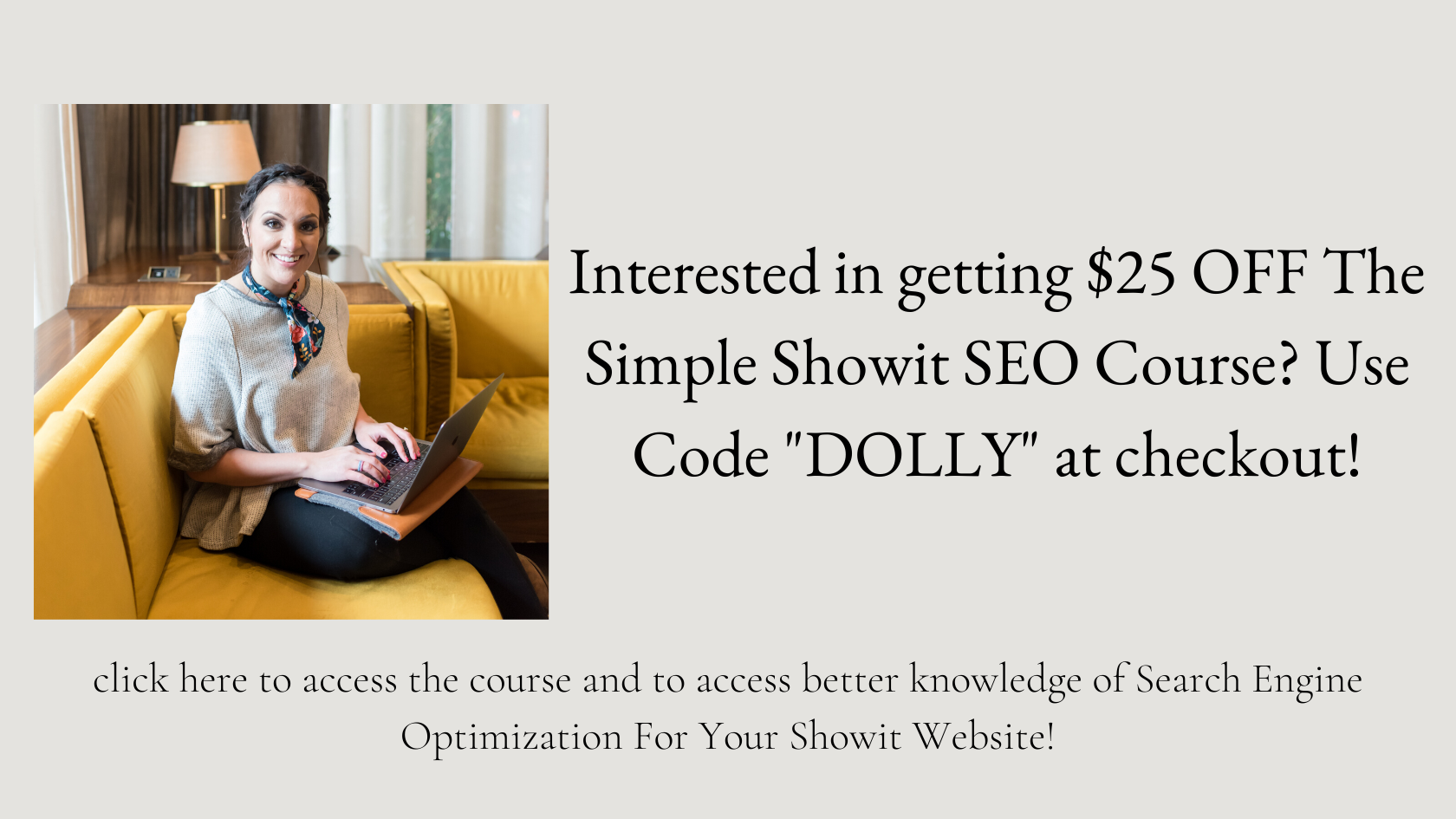 Simple Showit SEO Course Discount Code "DOLLY" For $25 OFF