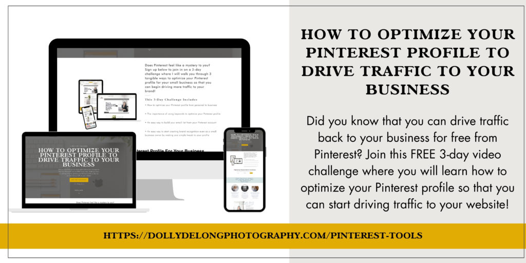 optimize your pinterest profile in 3 days by Pinterest Educator Dolly DeLong Education