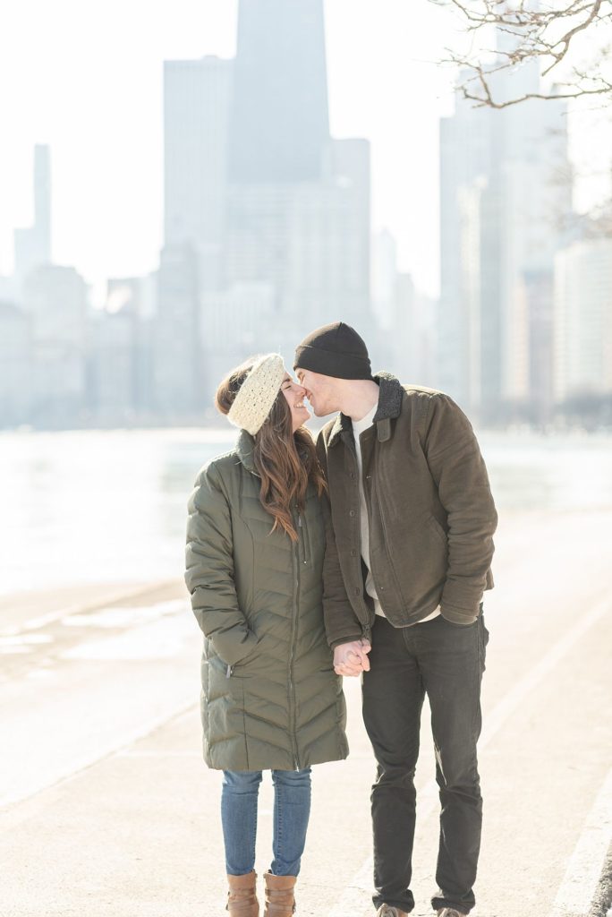 Alex and Ally's Engagement Session in Chicago by Nashville Photographer Dolly deLong Photography Winter 2020