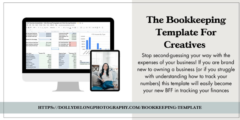 The Bookkeeping Template For Creatives an opt in blog post form by Dolly DeLong Education 
