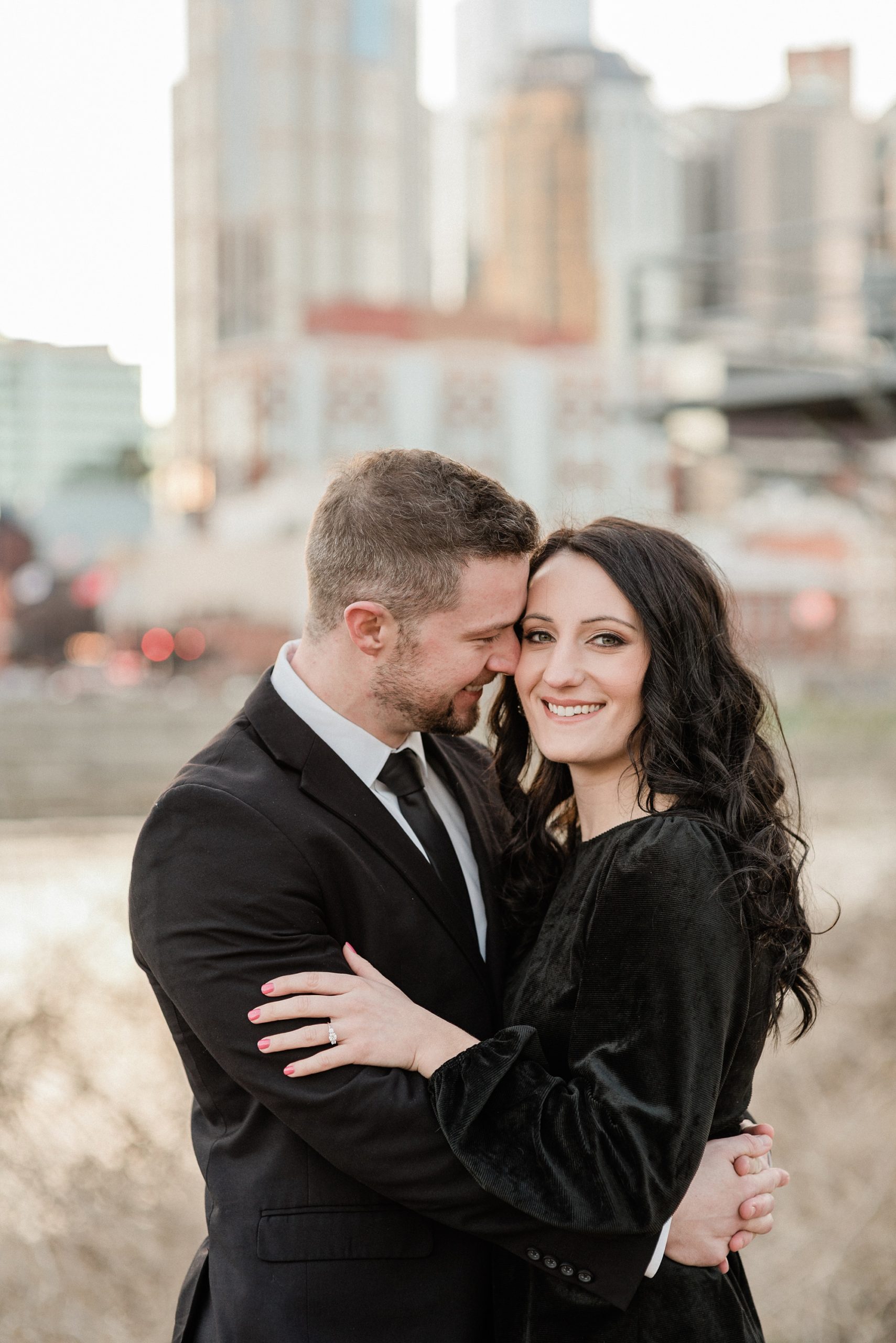 morning engagement session in Downtown Nashville