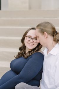 husband nuzzles wife's cheek during TN maternity photos