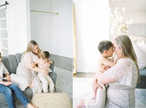film photographer photographs mom with sons during Nashville photos