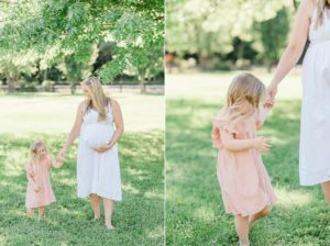 toddler dances in pink dresses in TN backyard