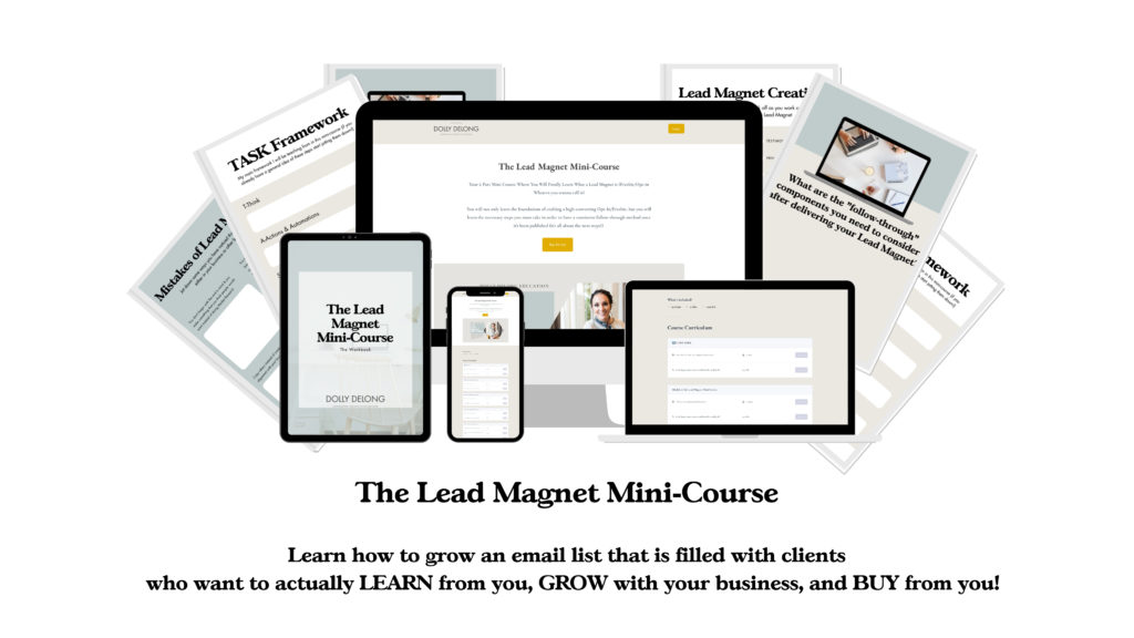 The Lead Magnet Mini Course Graphics for Sales Page