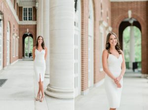 college senior poses for photos at Vanderbilt University