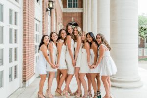 group of friends poses together during Vanderbilt University graduate portraits