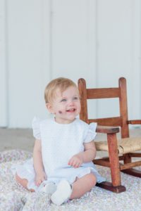 first birthday portraits for baby girl with cochlear implants