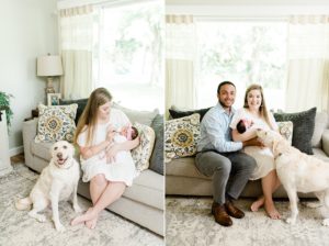 Nashville newborn session at home for family and new baby girl