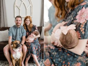 parents snuggle with baby girl during Franklin TN newborn session