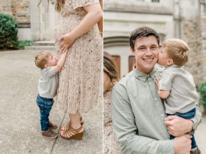 parents hug toddlers during family photos in Nashville
