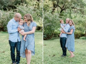 parents play with toddler during family photos