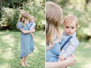 mom and son play during West Nashville family photos