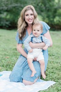 mom holds son on lap during West Nashville family photos