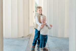 brothers play together during War Memorial fall mini sessions