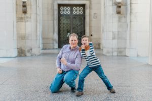 dad and son play during Nashville family photos