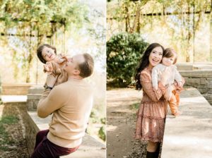 parents play with kids during Cheekwood Estate family portraits