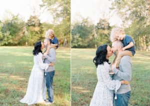 parents play with son during Nashville family portraits
