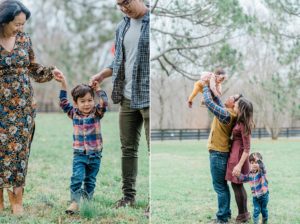 parents play with kids during Nashville family photos