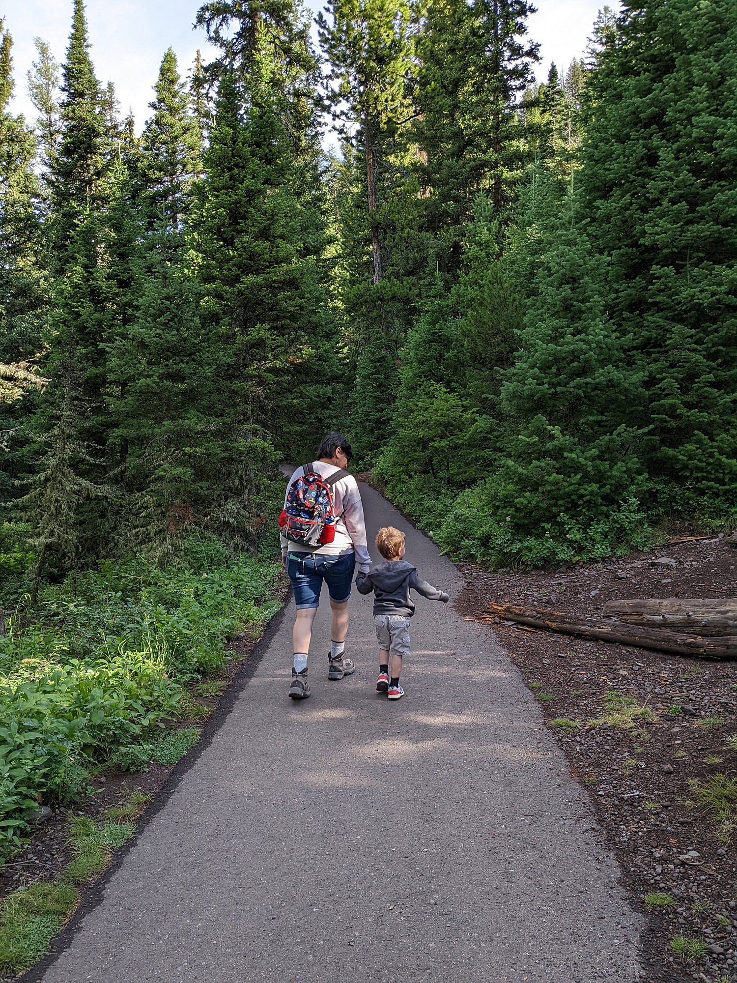 Mom_and_toddler_walking_on_palisade_falls_trail_montana