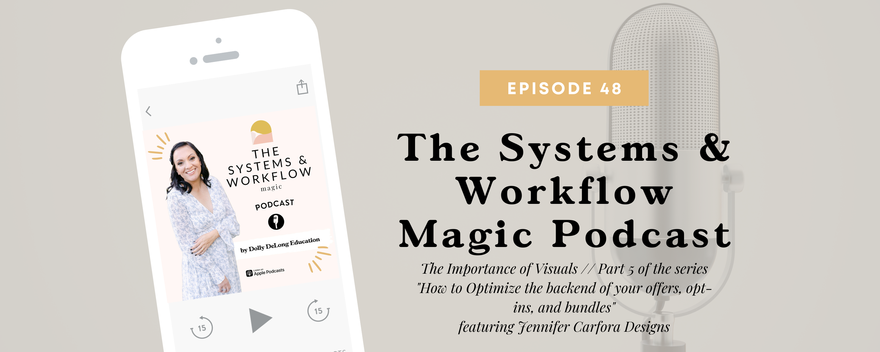 48: Week 5 of the series How to Automate & Streamline the Backend of your Lead Magnets and Offers - How to Incorporate Visuals featuring Jennifer Carfora