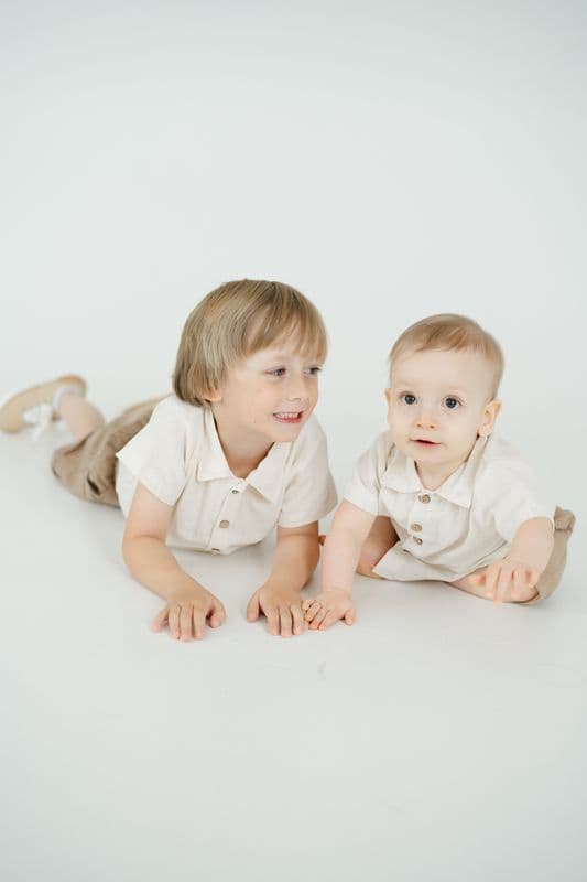 Two brothers during a family portrait session connected to Mother’s Day mini sessions in Franklin TN.